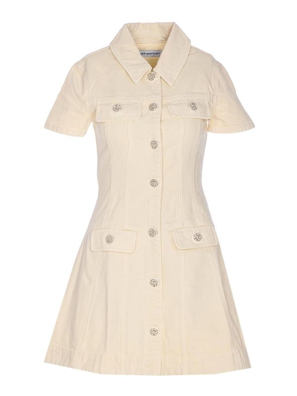 Self Portrait Robe Au Genou - Blanc
