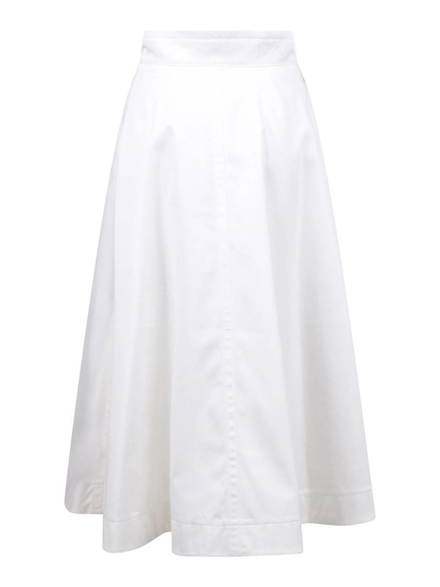 Patou Jupe Midi - Blanc