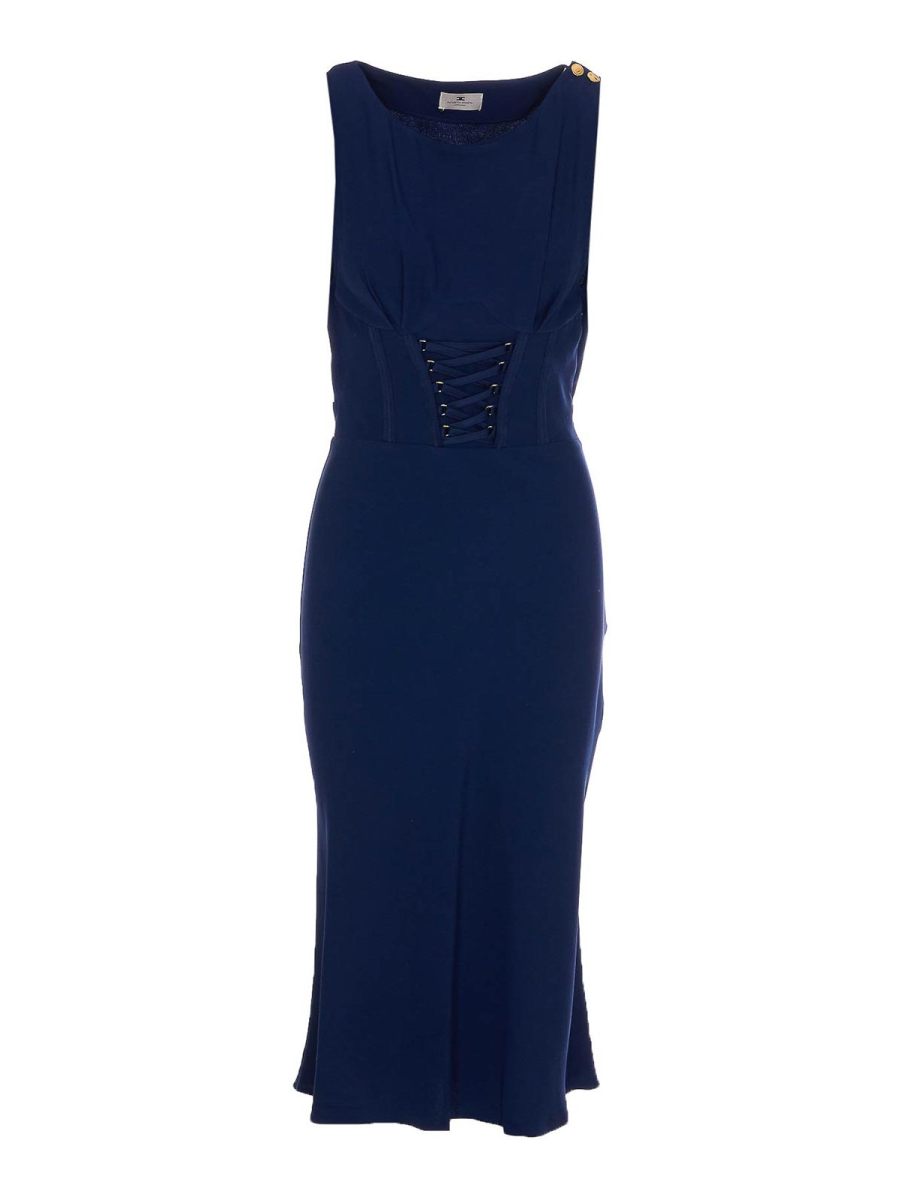 Elisabetta Franchi Robe Au Genou - Bleu