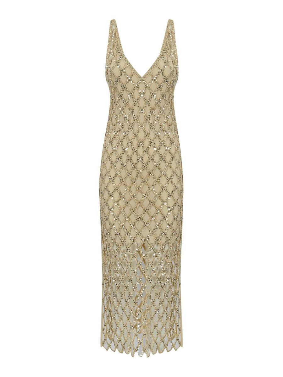 Patrizia Pepe Robe Au Genou - Beige