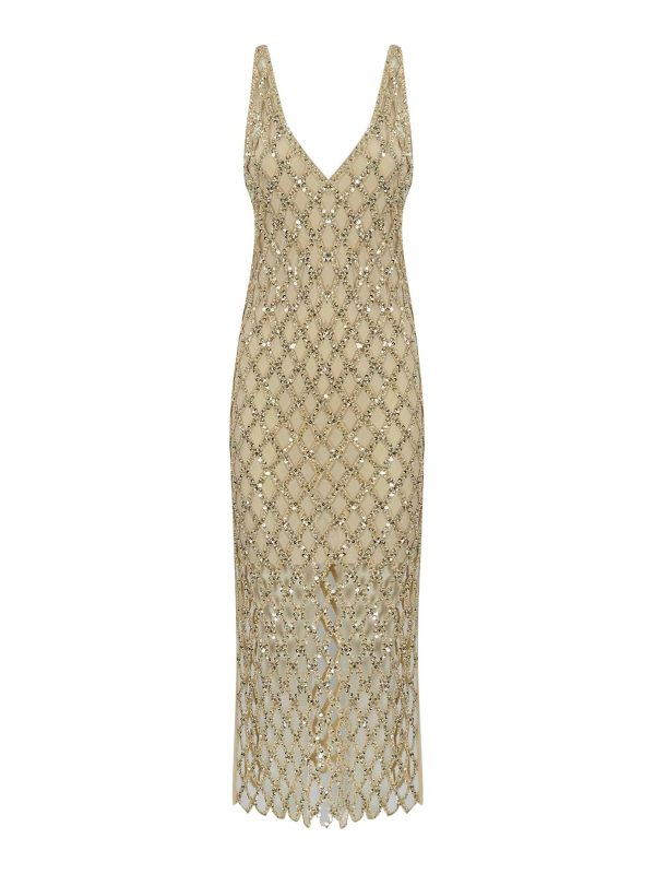 Patrizia Pepe Robe Au Genou - Beige