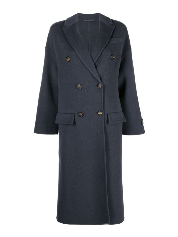 Brunello Cucinelli Manteau Court - Bleu