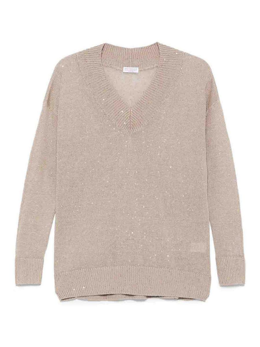 Brunello Cucinelli Pull Col Rond - Beige