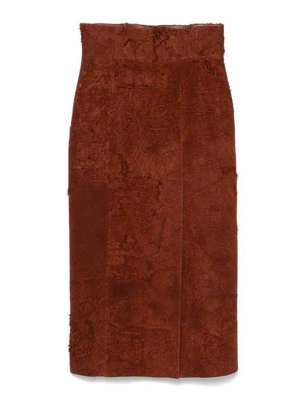 Alexander Mcqueen Jupe Midi - Marron
