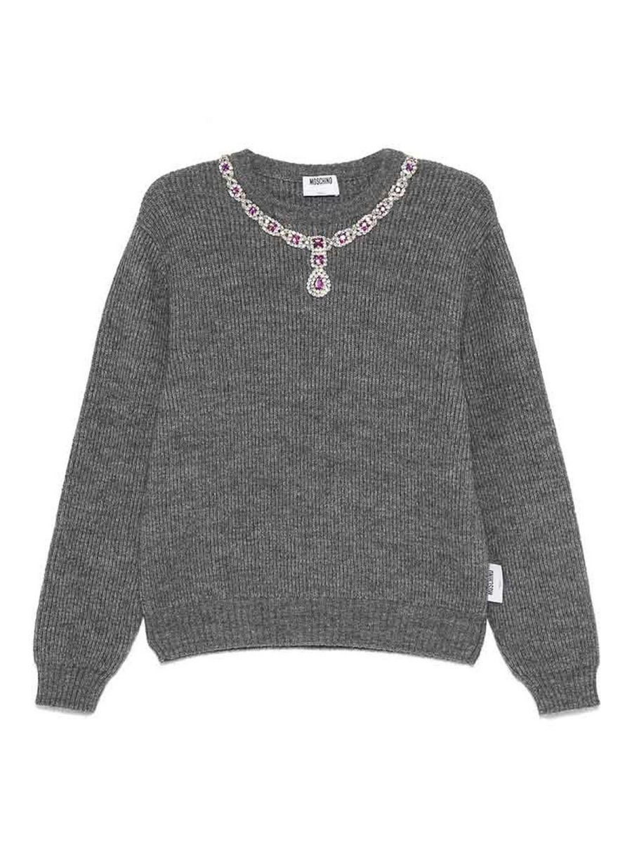 Moschino Pull Col Rond - Gris