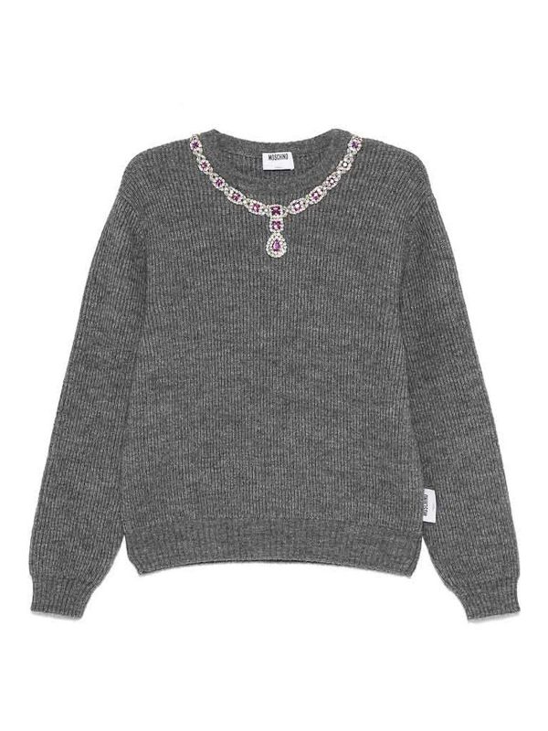 Moschino Pull Col Rond - Gris