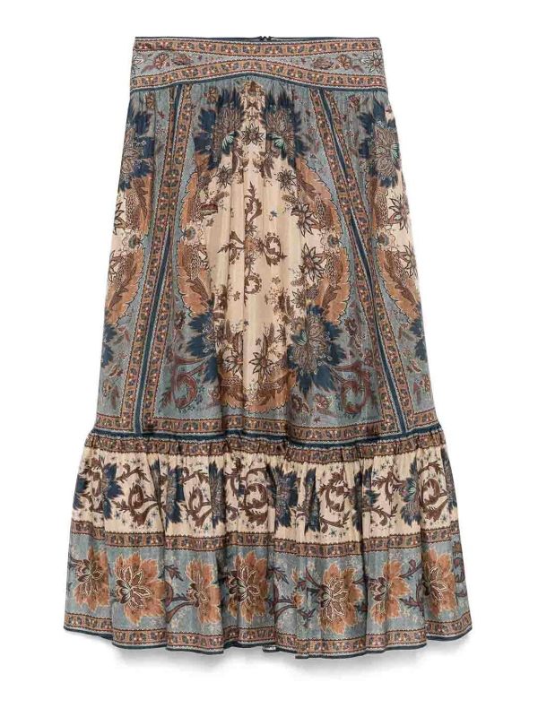 Zimmermann Jupe Midi - Bleu
