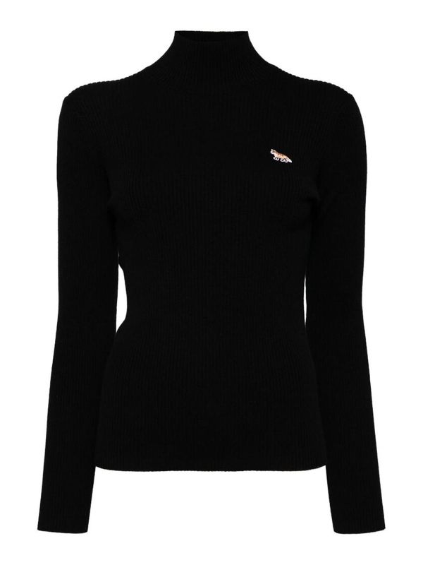 Maison Kitsuné Pull Col Rond - Noir