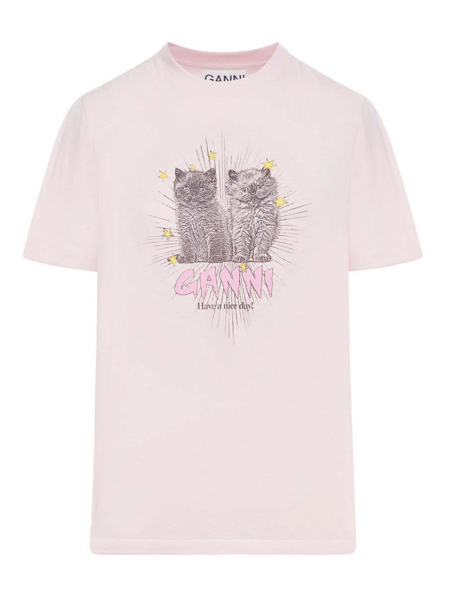 Ganni T-Shirt - Blanc