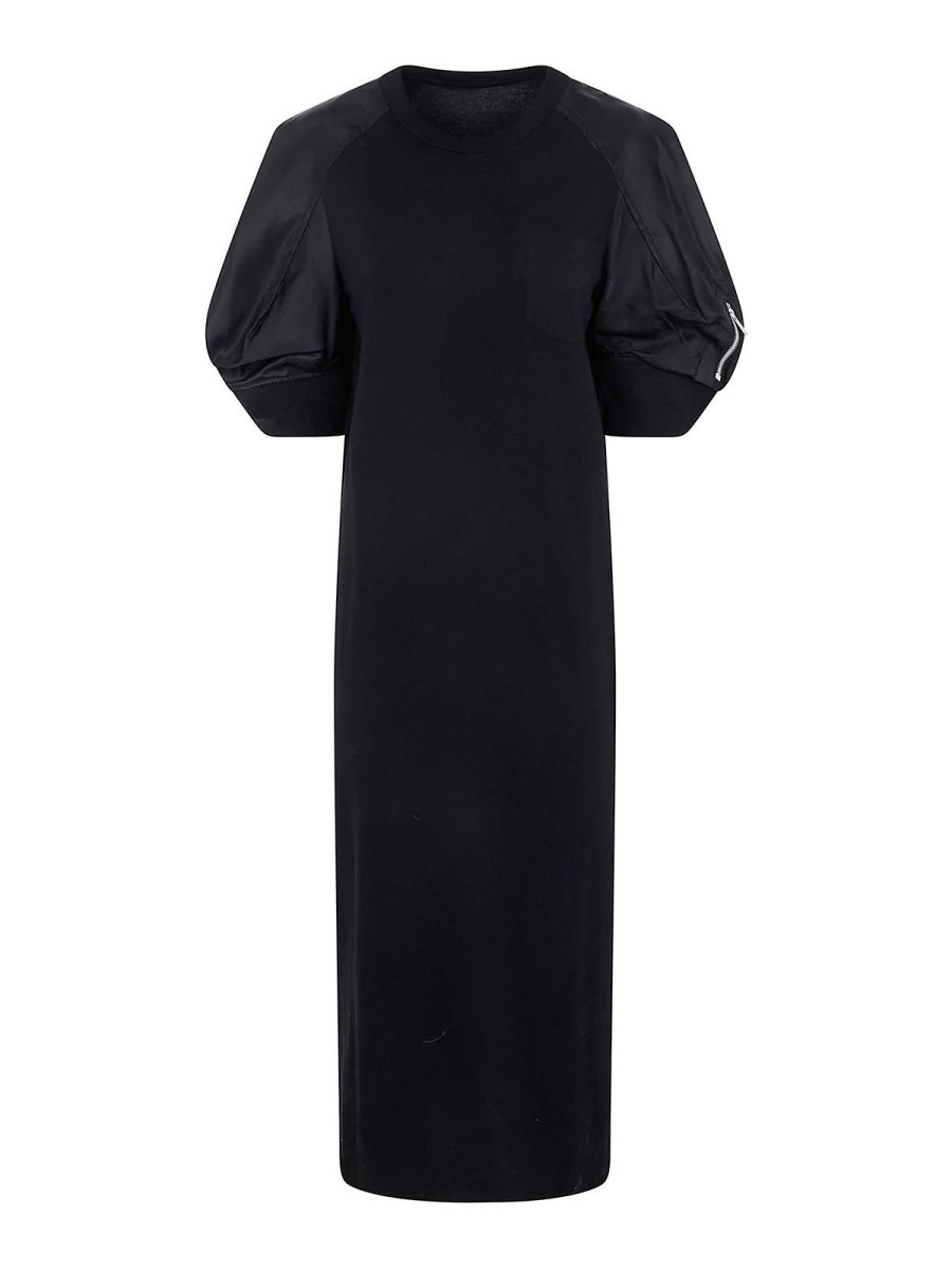 Sacai Robe Au Genou - Noir