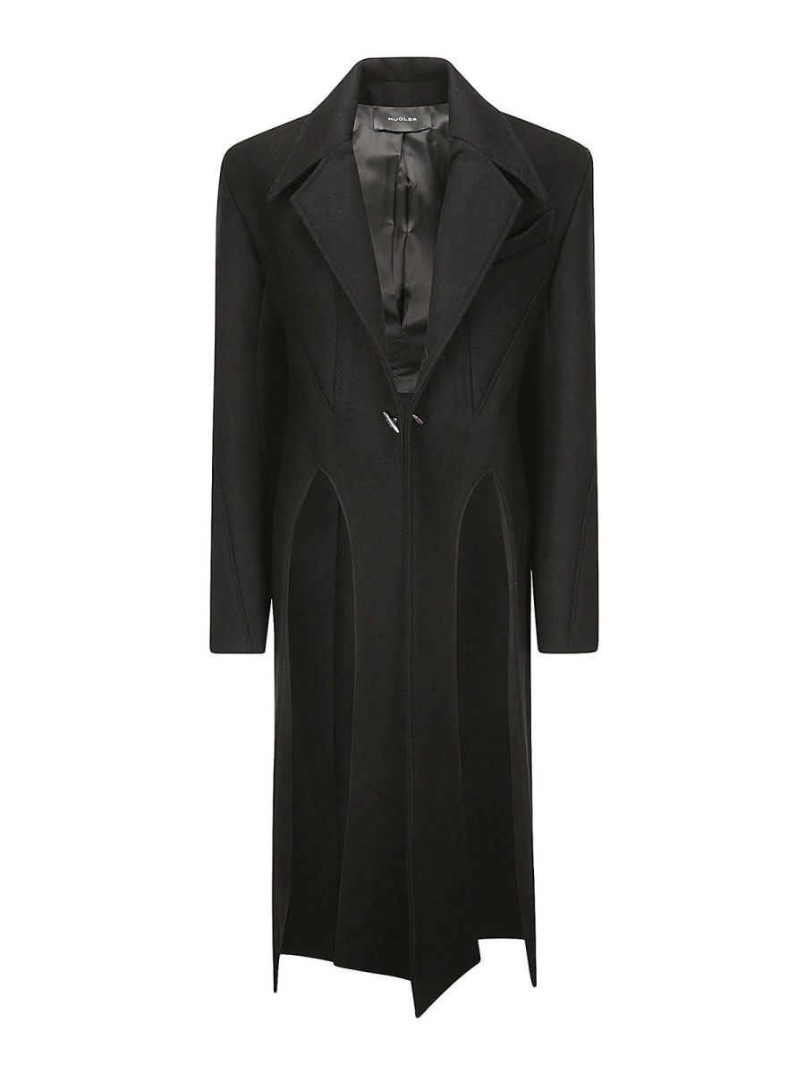 Mugler Manteau Court - Noir