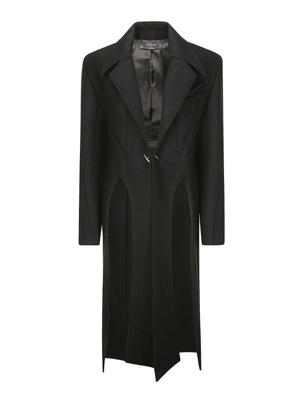 Mugler Manteau Court - Noir