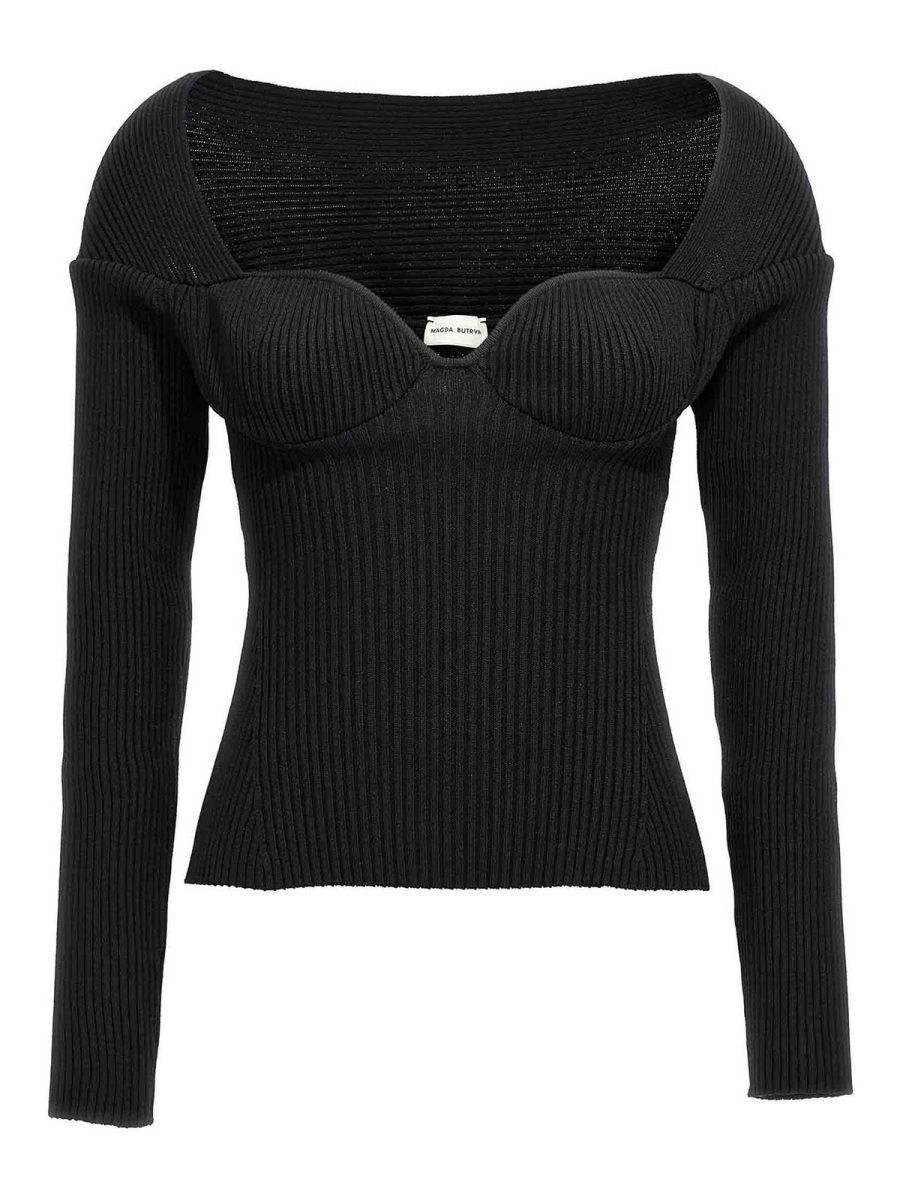 Magda Butrym Pull Col Rond - Noir