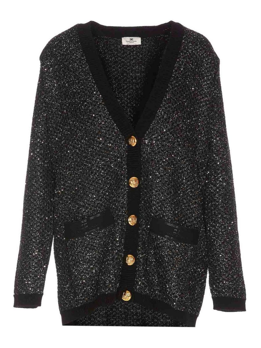 Elisabetta Franchi Pull Col Rond - Noir
