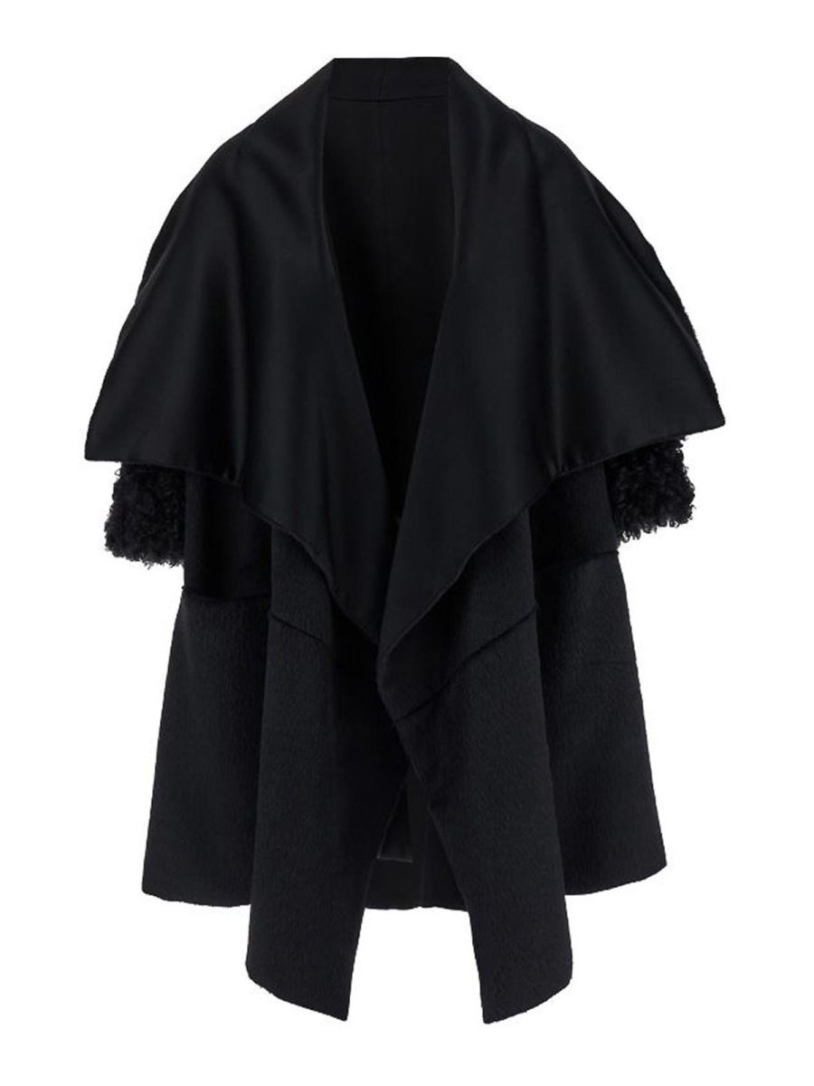 Alberta Ferretti Manteau Court - Noir