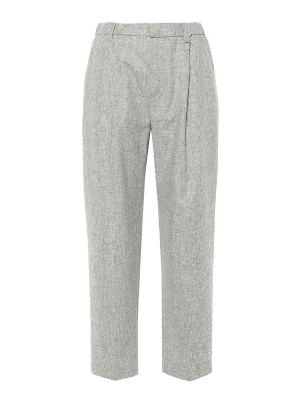 Brunello Cucinelli Pantalons Décontractés - Gris Clair