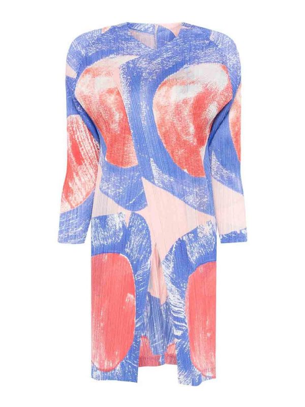 Pleats Please Issey Miyake Manteau Court - Rouge