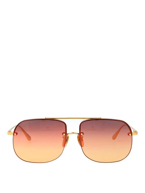Linda Farrow Lunettes De Soleil - Or