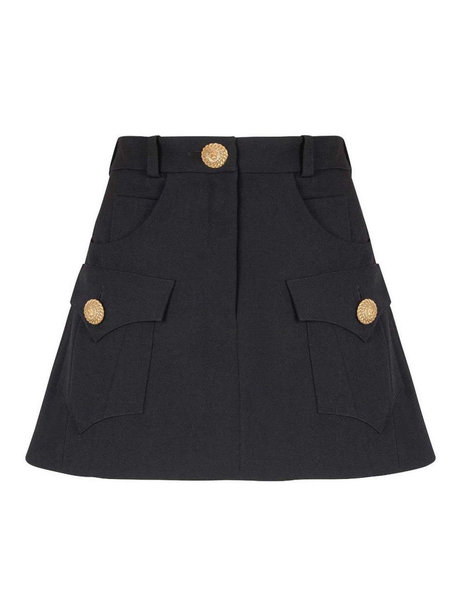Balmain Jupe Midi - Noir