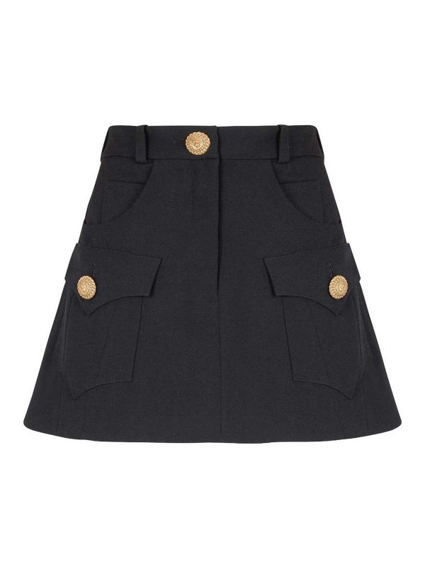 Balmain Jupe Midi - Noir