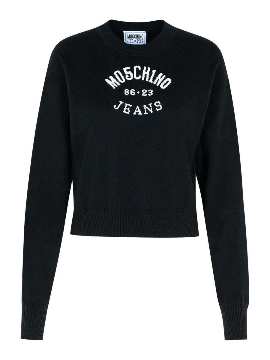 Moschino Jeans Pull Col Rond - Noir