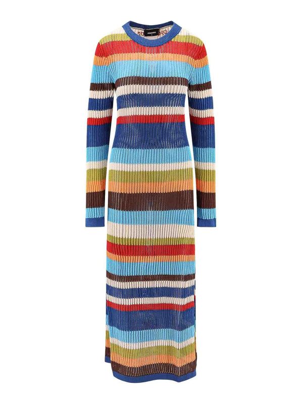 Dsquared2 Robe Au Genou - Bleu