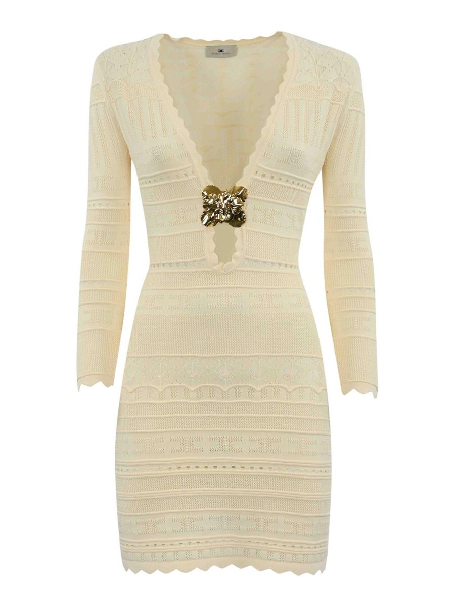 Elisabetta Franchi Robe Courte - Crème