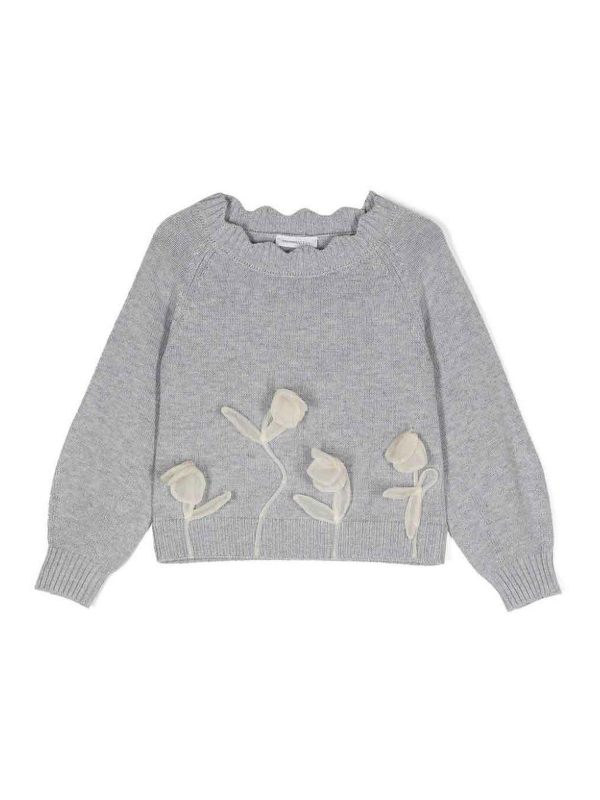 Monnalisa Pull Col Rond - Gris