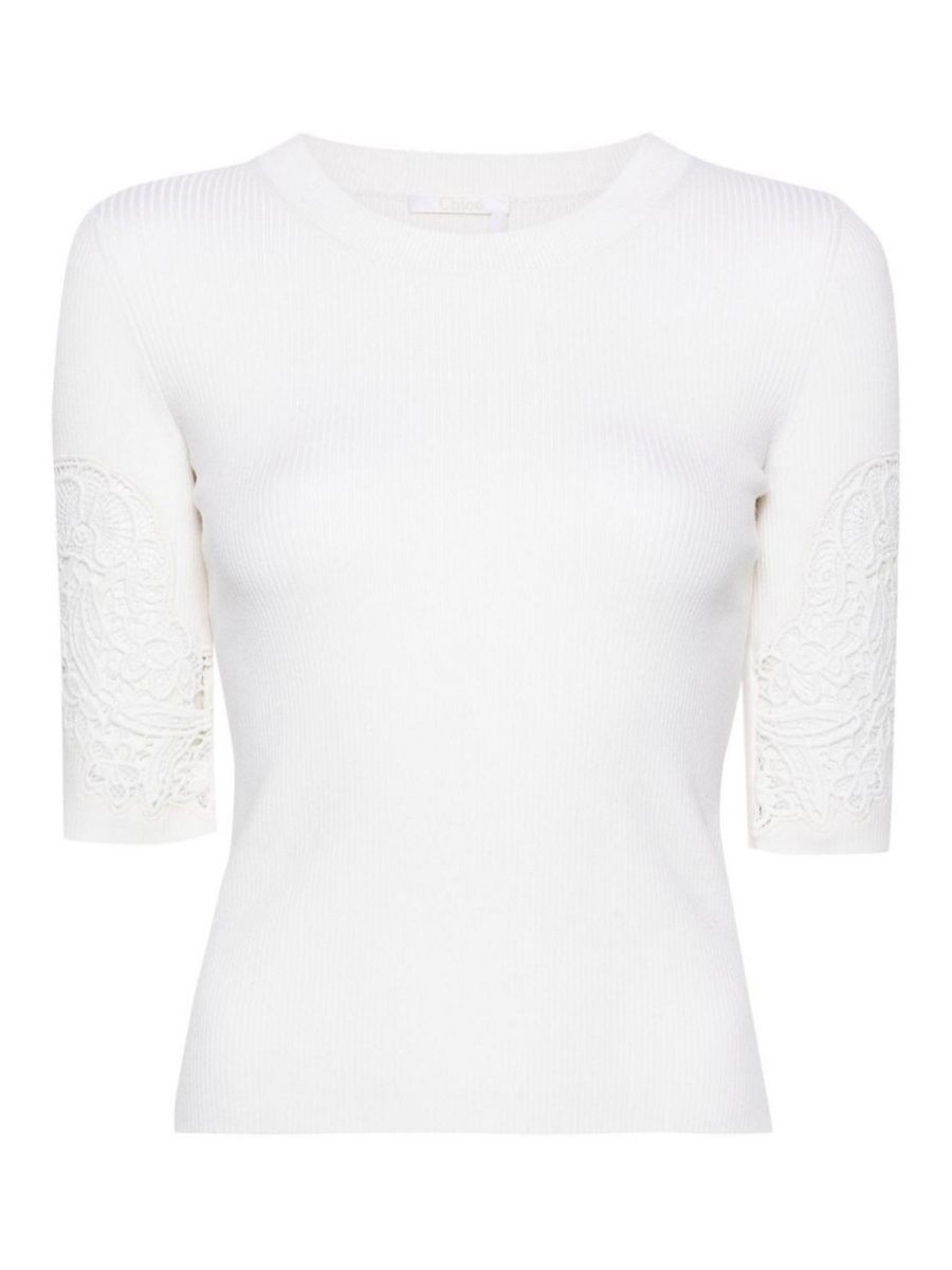 Chloe' Pull Col Rond - Blanc