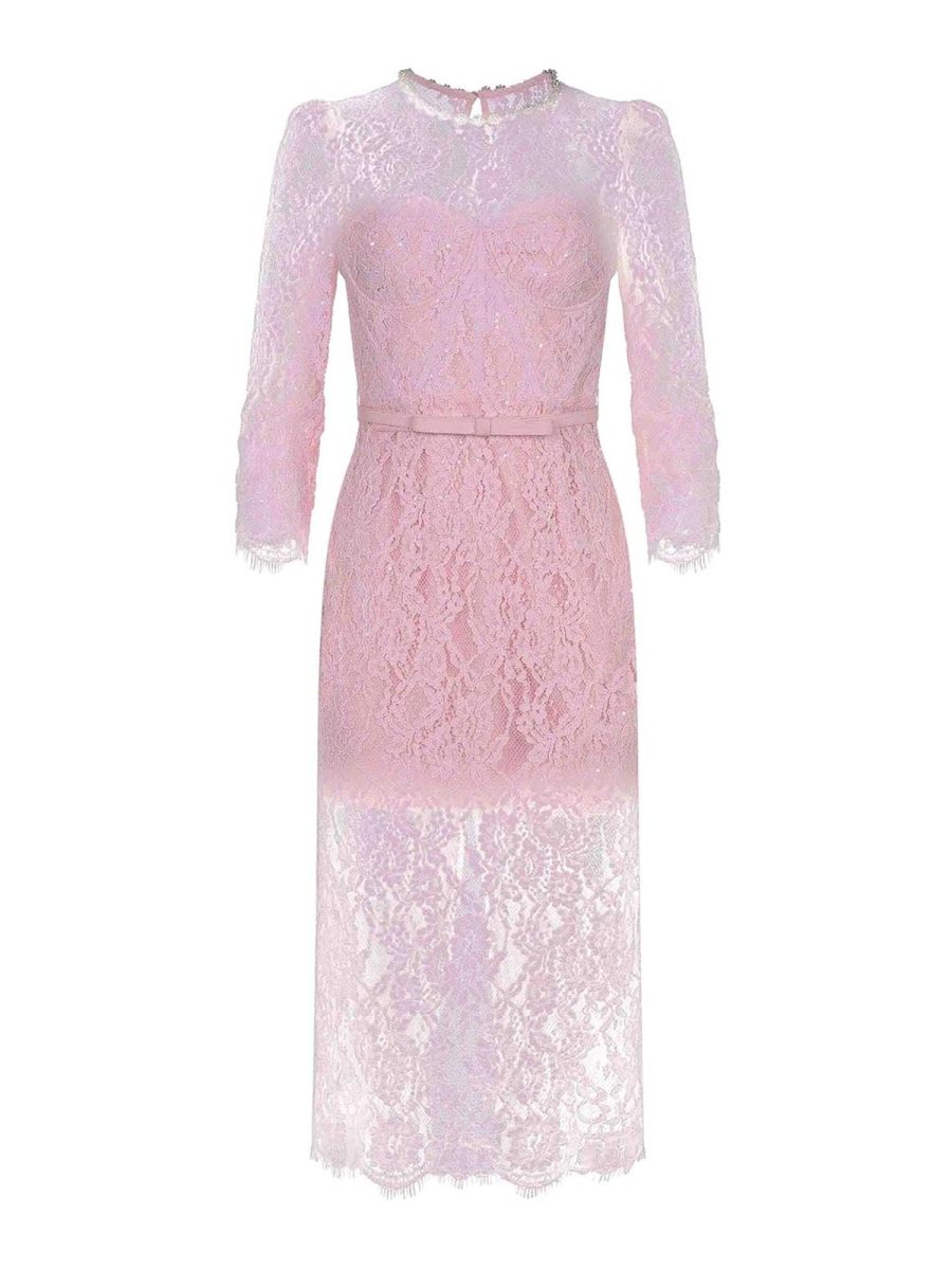 Self Portrait Robe Au Genou - Couleur Chair