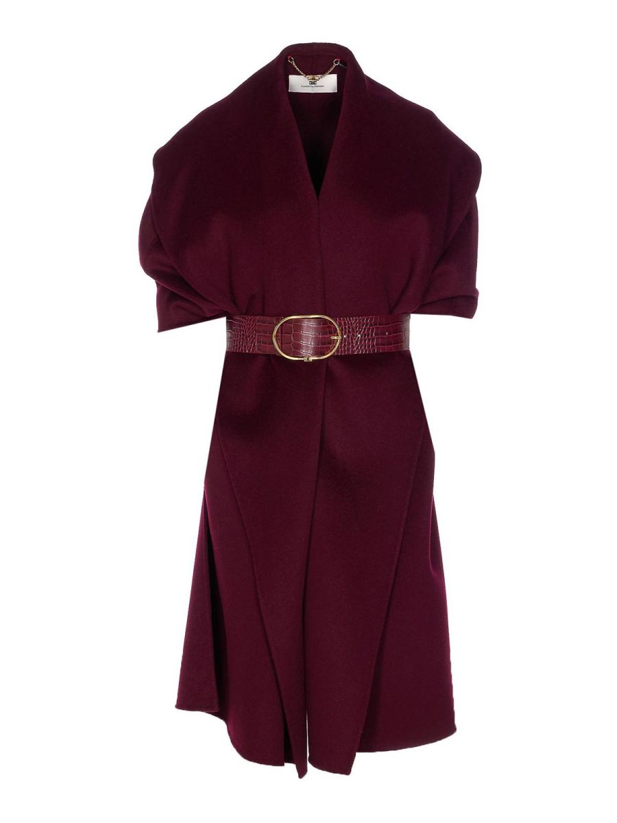 Elisabetta Franchi Manteau Court - Rouge