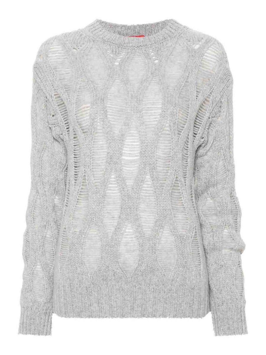 Wild Cashmere Pull Col Rond - Gris