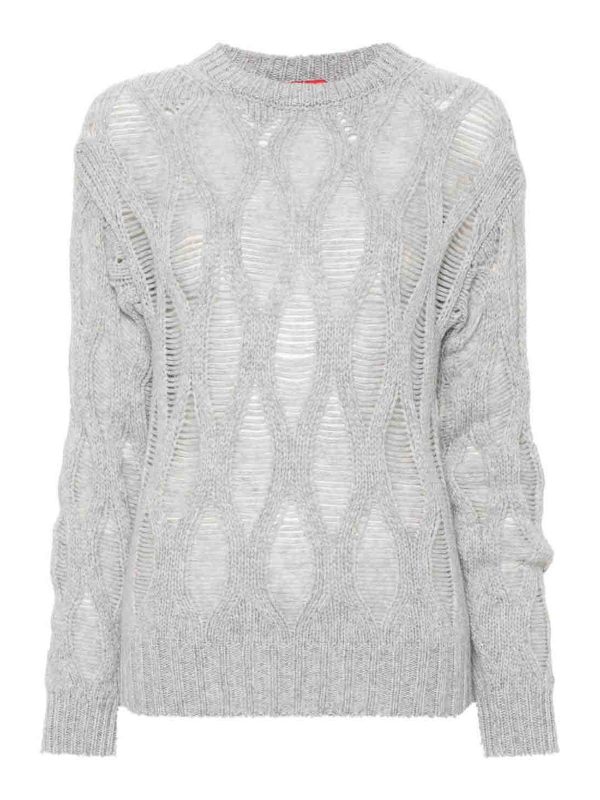 Wild Cashmere Pull Col Rond - Gris