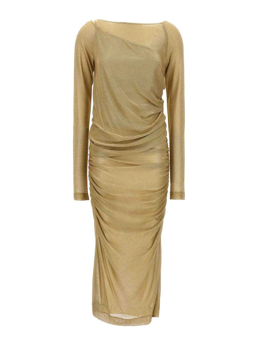 Dolce & Gabbana Robe Au Genou - Or