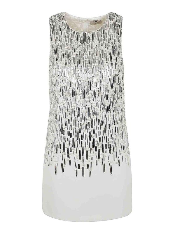Elisabetta Franchi Robe Au Genou - Blanc