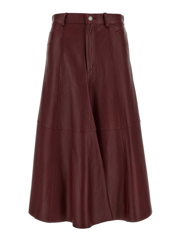 Haikure Jupe Midi - Rouge Brun