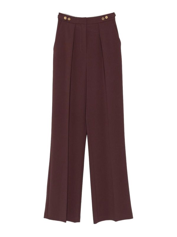 Elisabetta Franchi Pantalons Décontractés - Rouge Brun