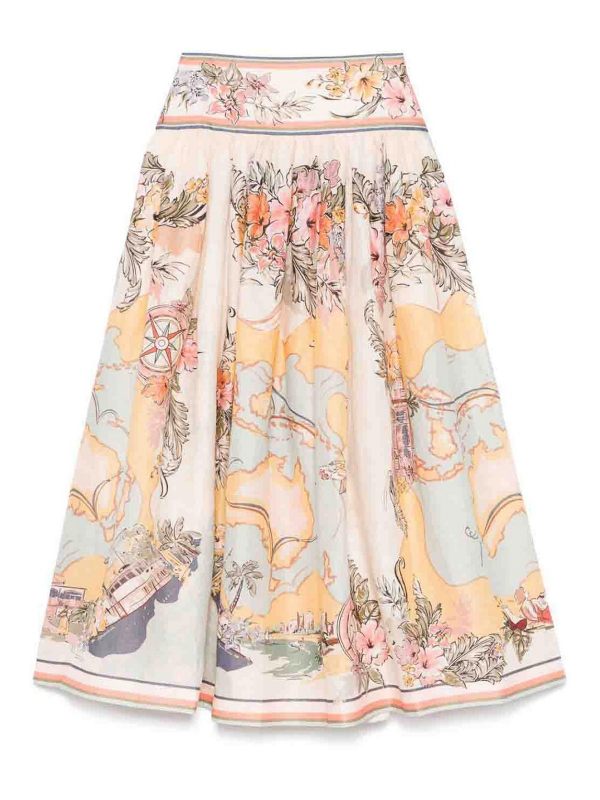 Zimmermann Jupe Midi - Multicolore