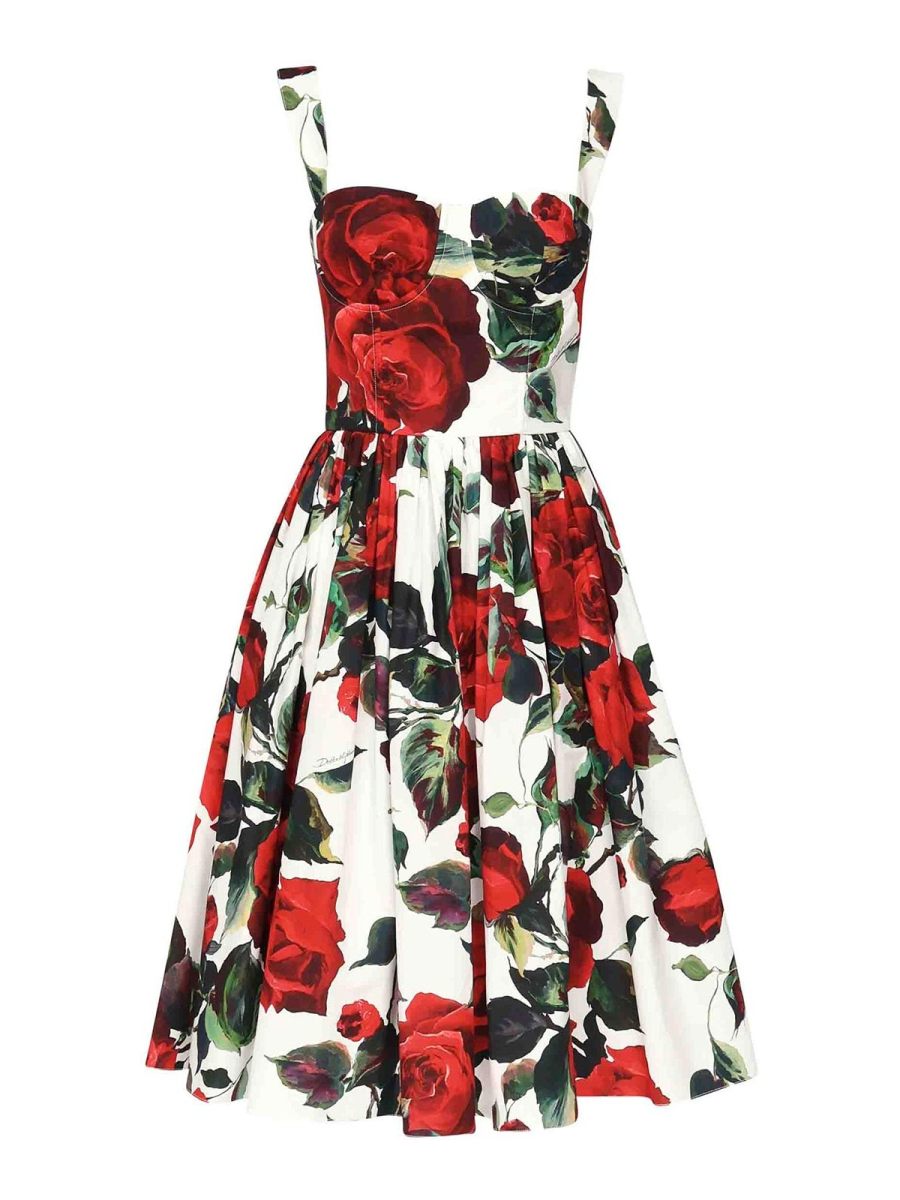 Dolce & Gabbana Robe Au Genou - Rouge