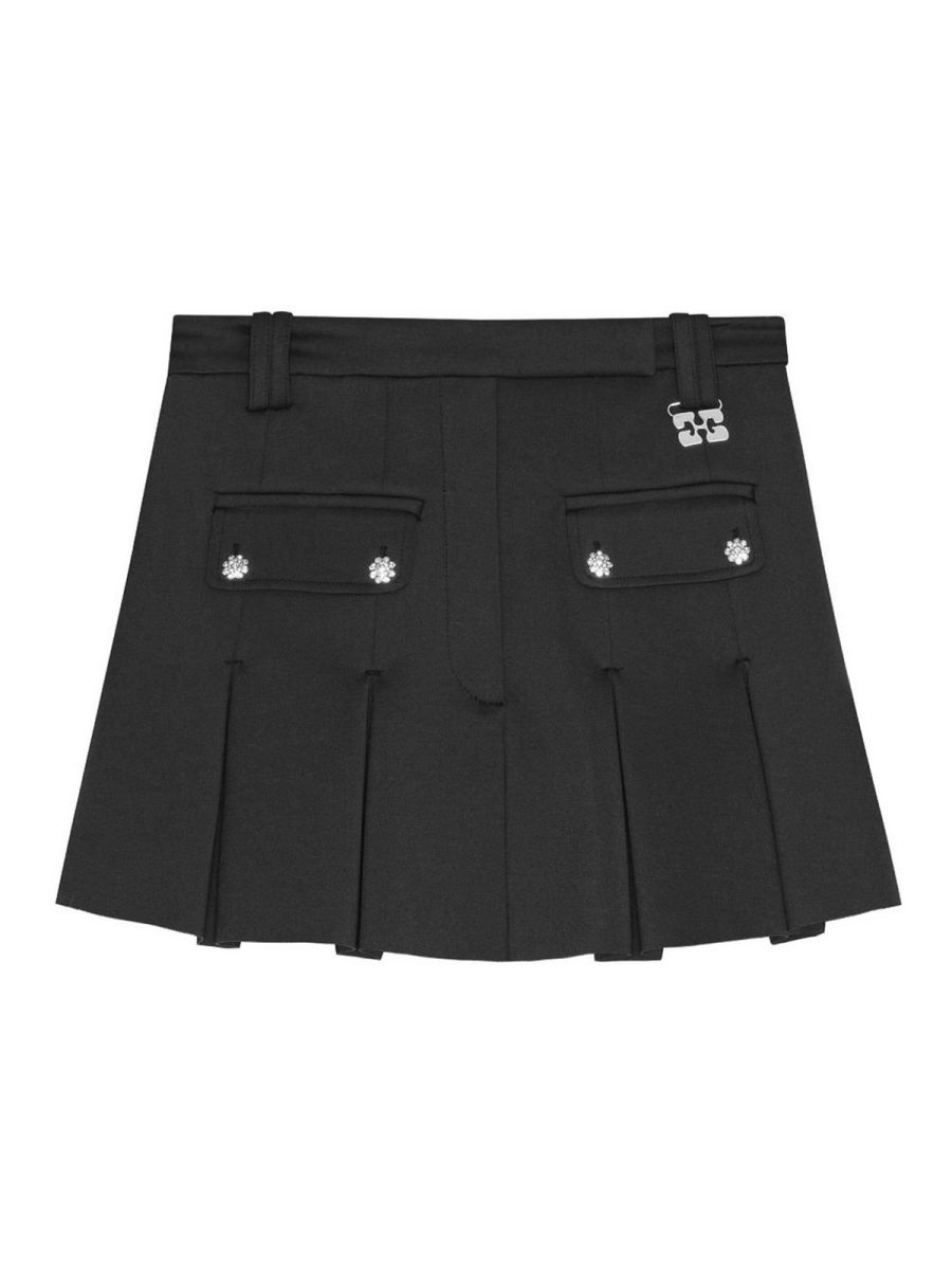 Ganni Jupe Midi - Gris