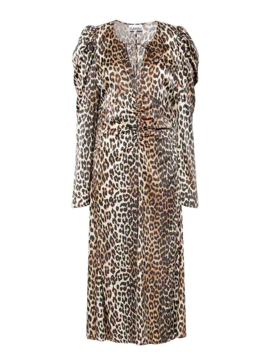 Ganni Robe Au Genou - Argent