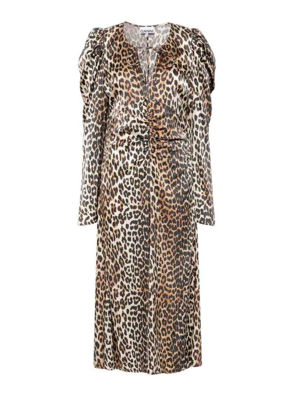 Ganni Robe Au Genou - Argent