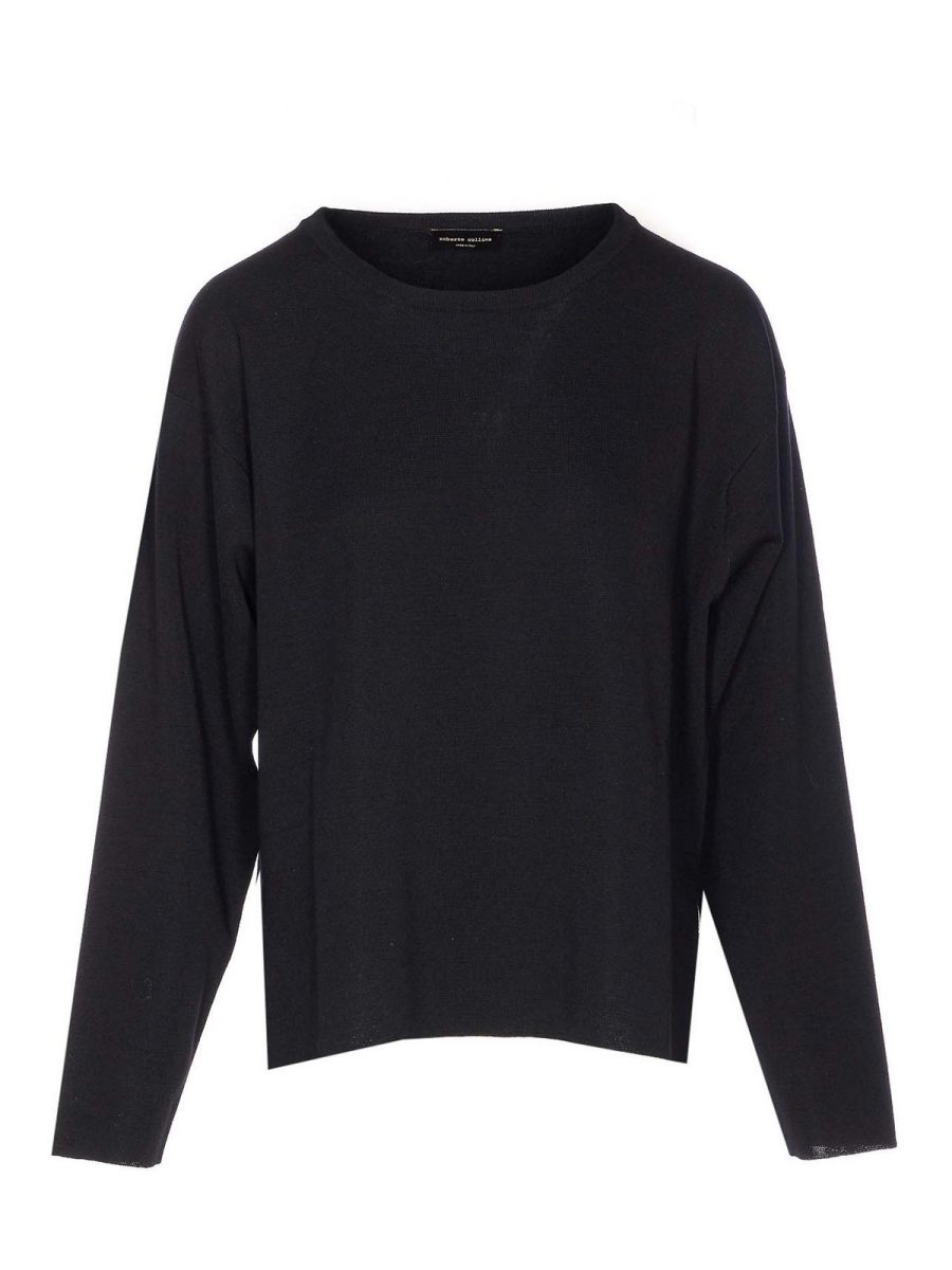 Roberto Collina Pull Col Rond - Noir