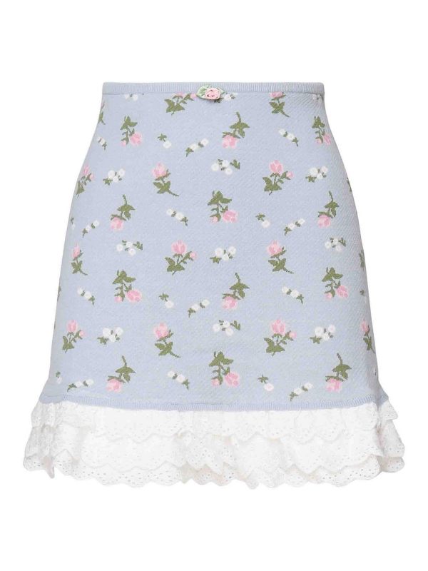 For Love & Lemons Jupe Midi - Bleu