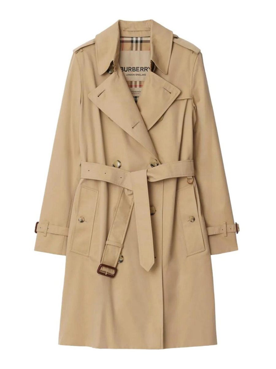 Burberry Manteau Au Genou - Beige