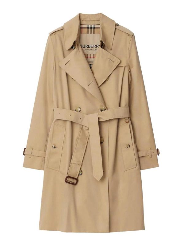 Burberry Manteau Au Genou - Beige
