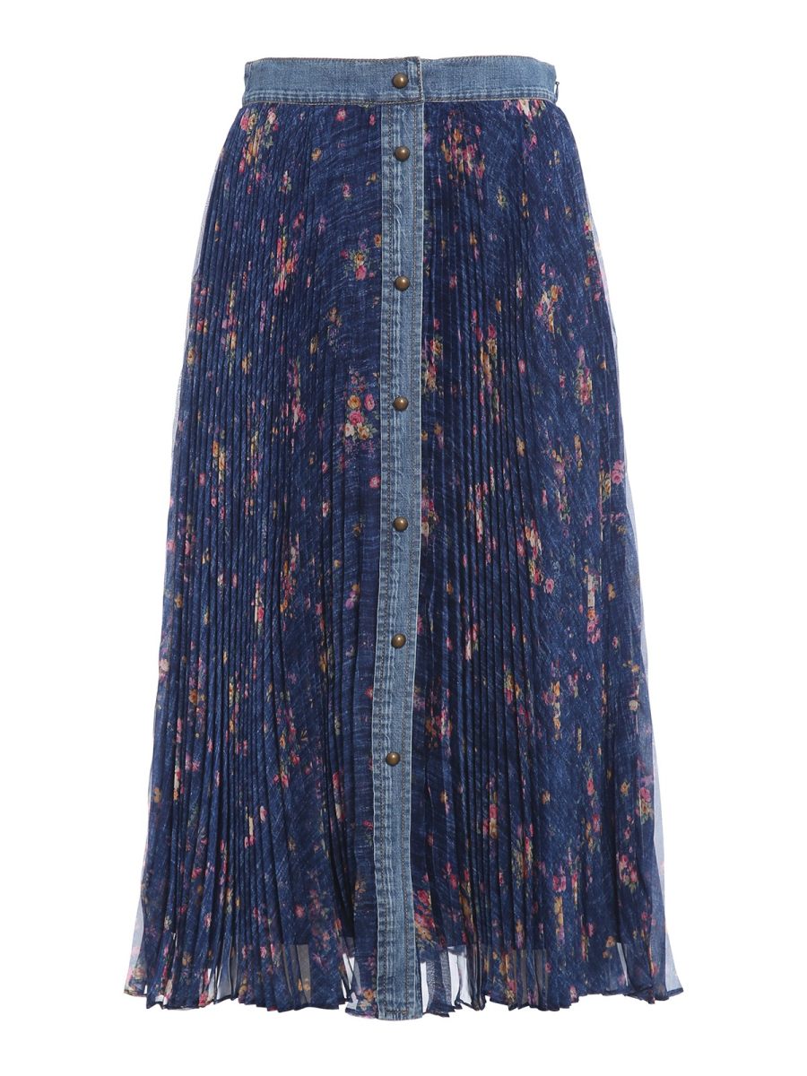 Philosophy di Lorenzo Serafini Jupe Midi - Bleu