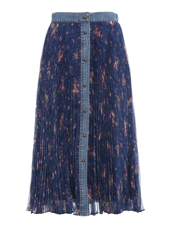 Philosophy di Lorenzo Serafini Jupe Midi - Bleu