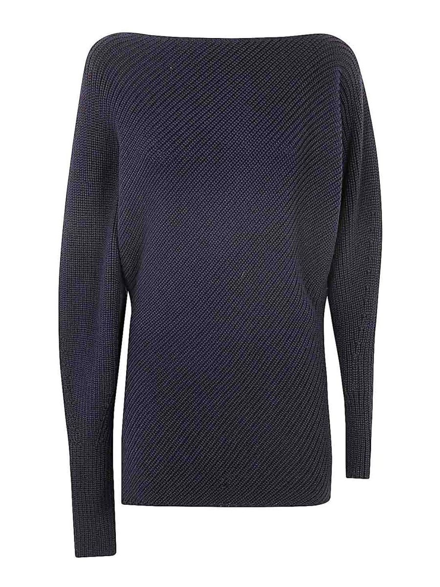 Philosophy di Lorenzo Serafini Pull Col Rond - Bleu