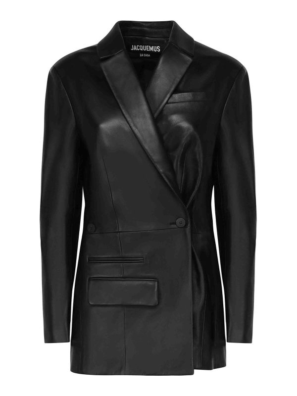 Jacquemus Blouson En Cuir - Noir